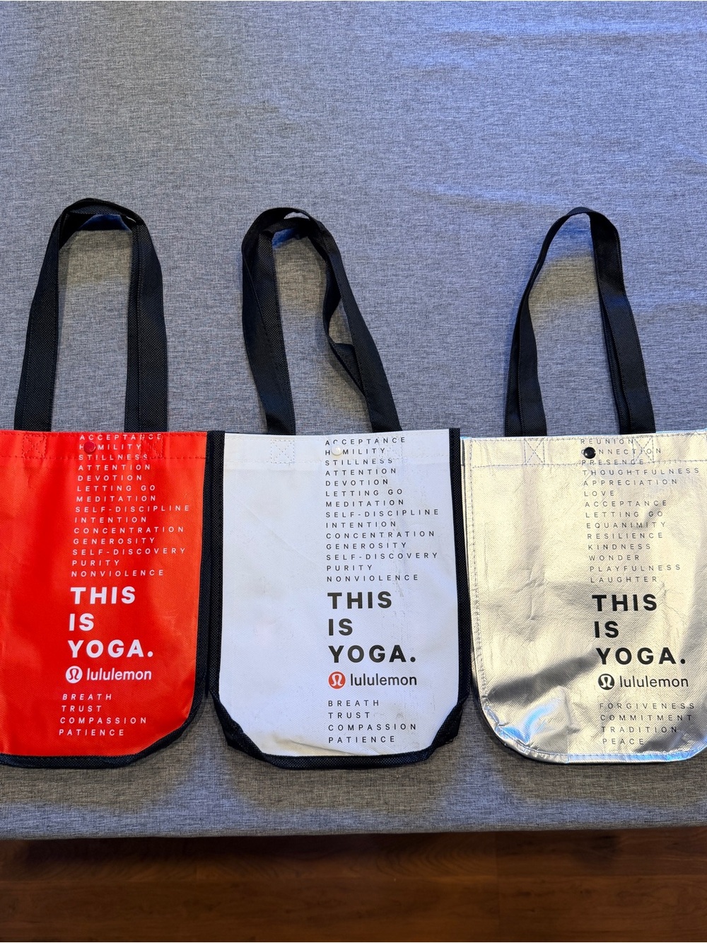 lululemon athletica This Is Yoga Tote - Red, White, Silver - NEW